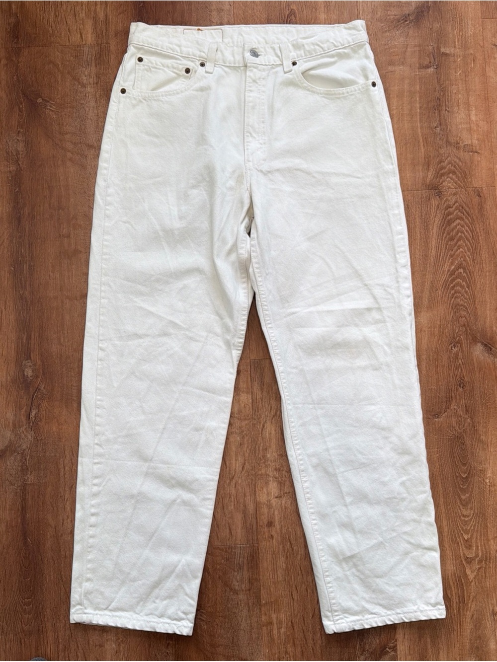 Vintage Levi's 550 Jeans Mens 34x30 Relaxed Fit White Denims Mande in USA 90s